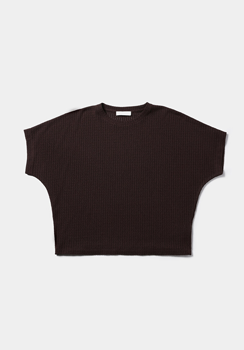 Afișați detalii pentru Bluza Cu Maneca Scurta De Dama Maro Relax Fit  Cl1075458