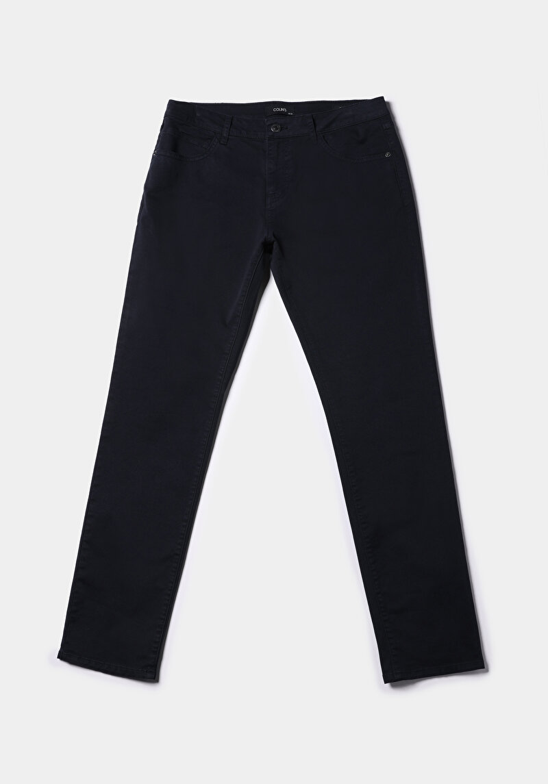 Afișați detalii pentru Pantaloni Bleumarin Pentru Bărbați Cu Talie Joasă Și Picior Drept