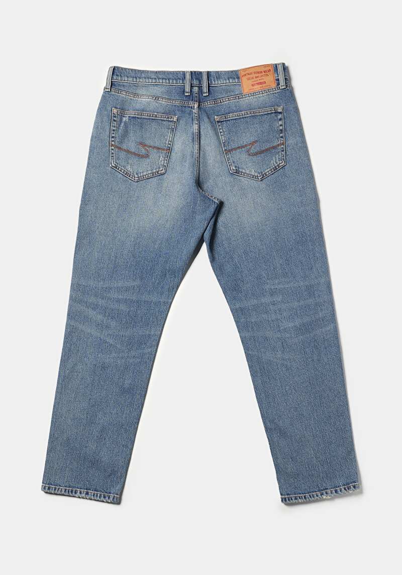 Afișați detalii pentru Pantaloni De Barbati Albastru Loose Tapered Fit  Cl1076832