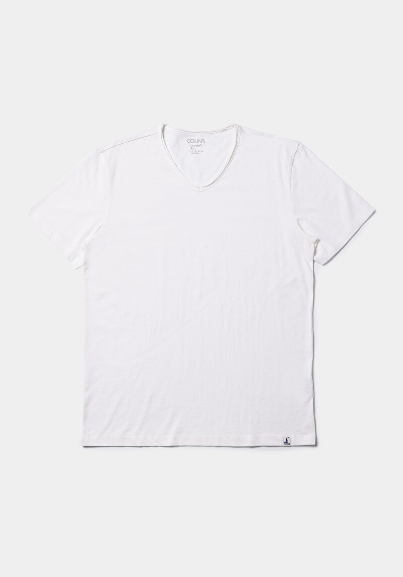 Imagine a Tricou Cu Maneca Scurta De Barbati Alb Regular Fit  Cl1058584