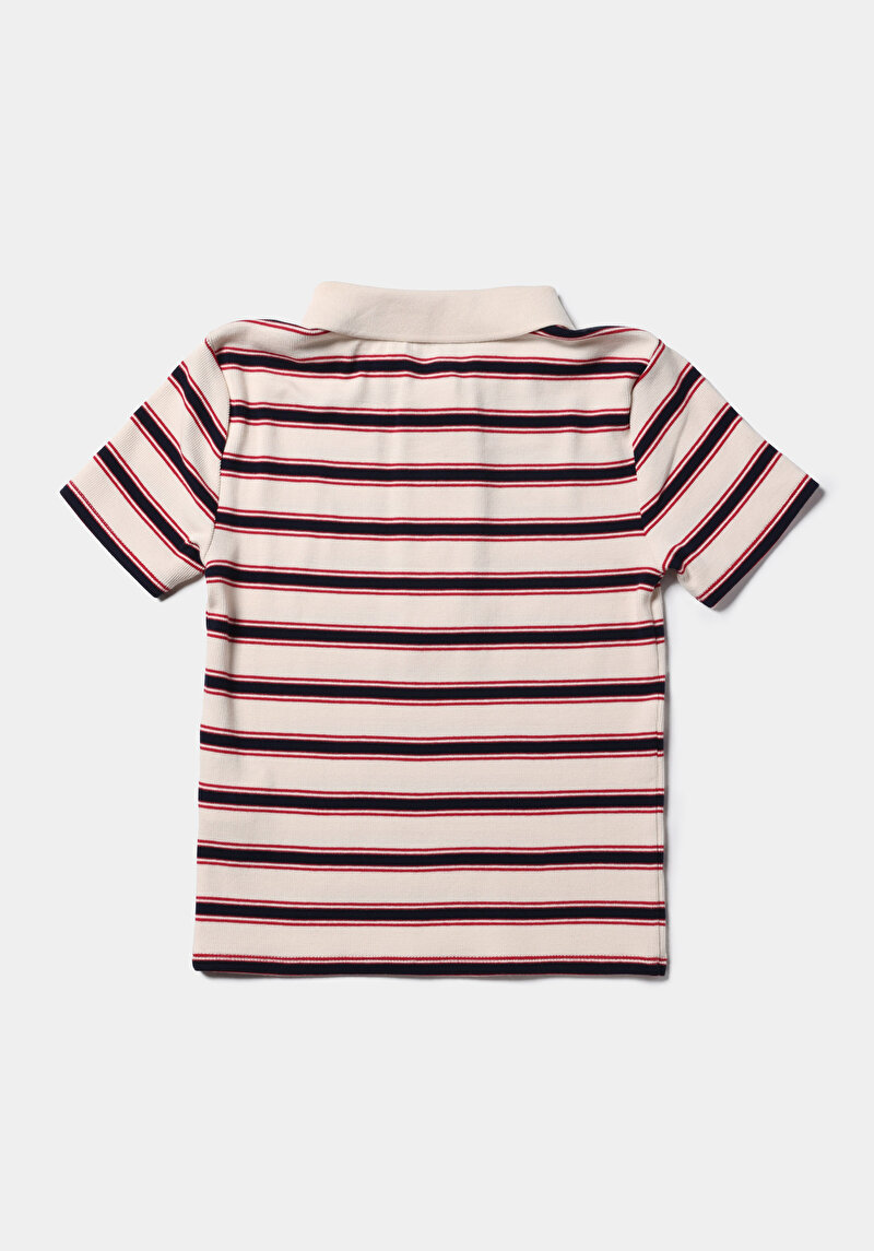 Afișați detalii pentru Tricou Polo Cu Maneca Scurta De Dama Ecru Slim Fit  Cl1075503