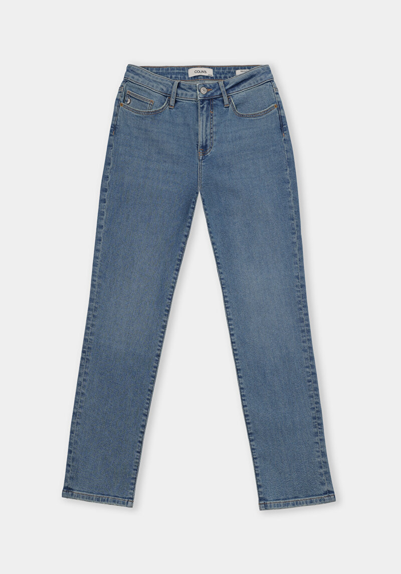 Afișați detalii pentru Pantaloni De Dama Albastru Slim Fit 703 Carla Cl1076571