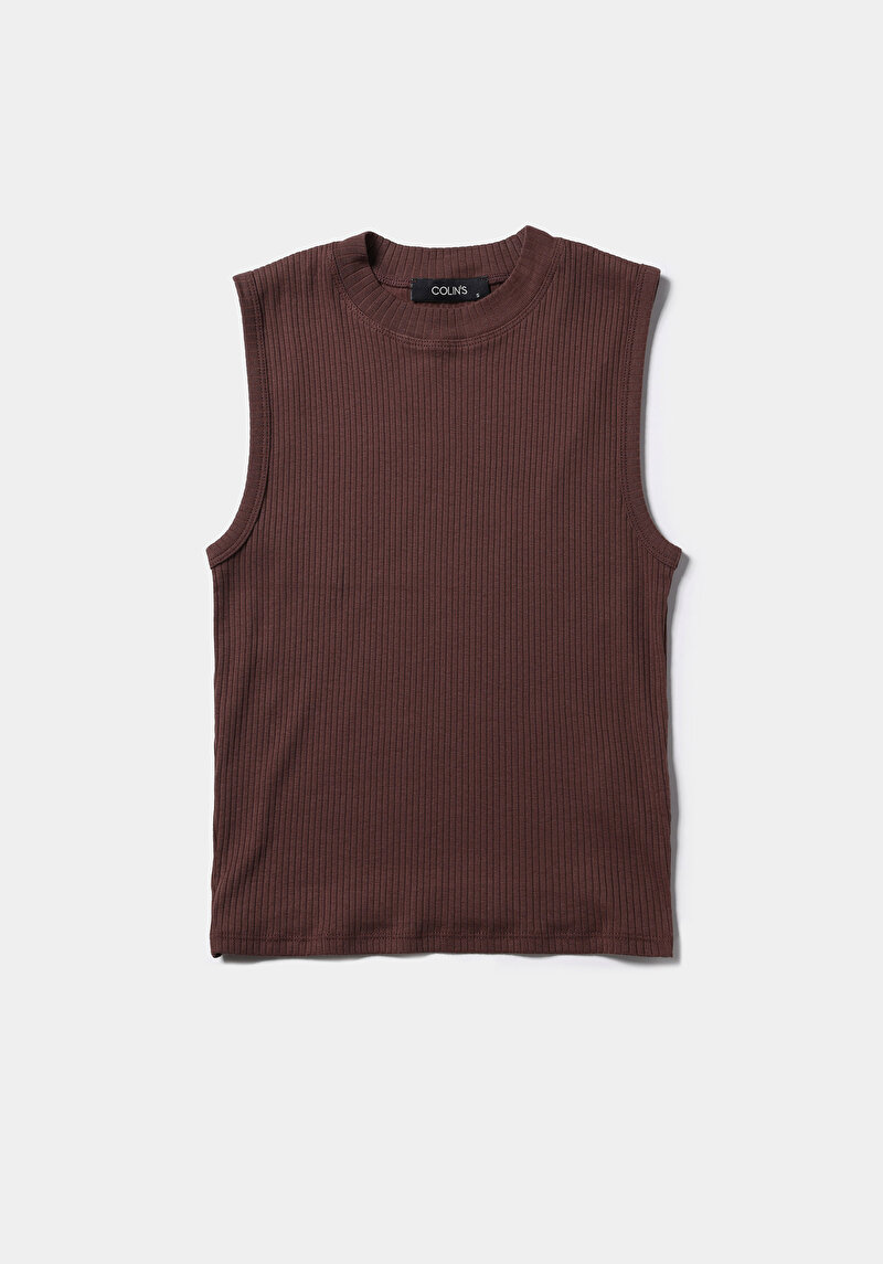 Afișați detalii pentru Pulover Cu Mâneci Scurte De Dama Maro Slim Fit  Cl1070207