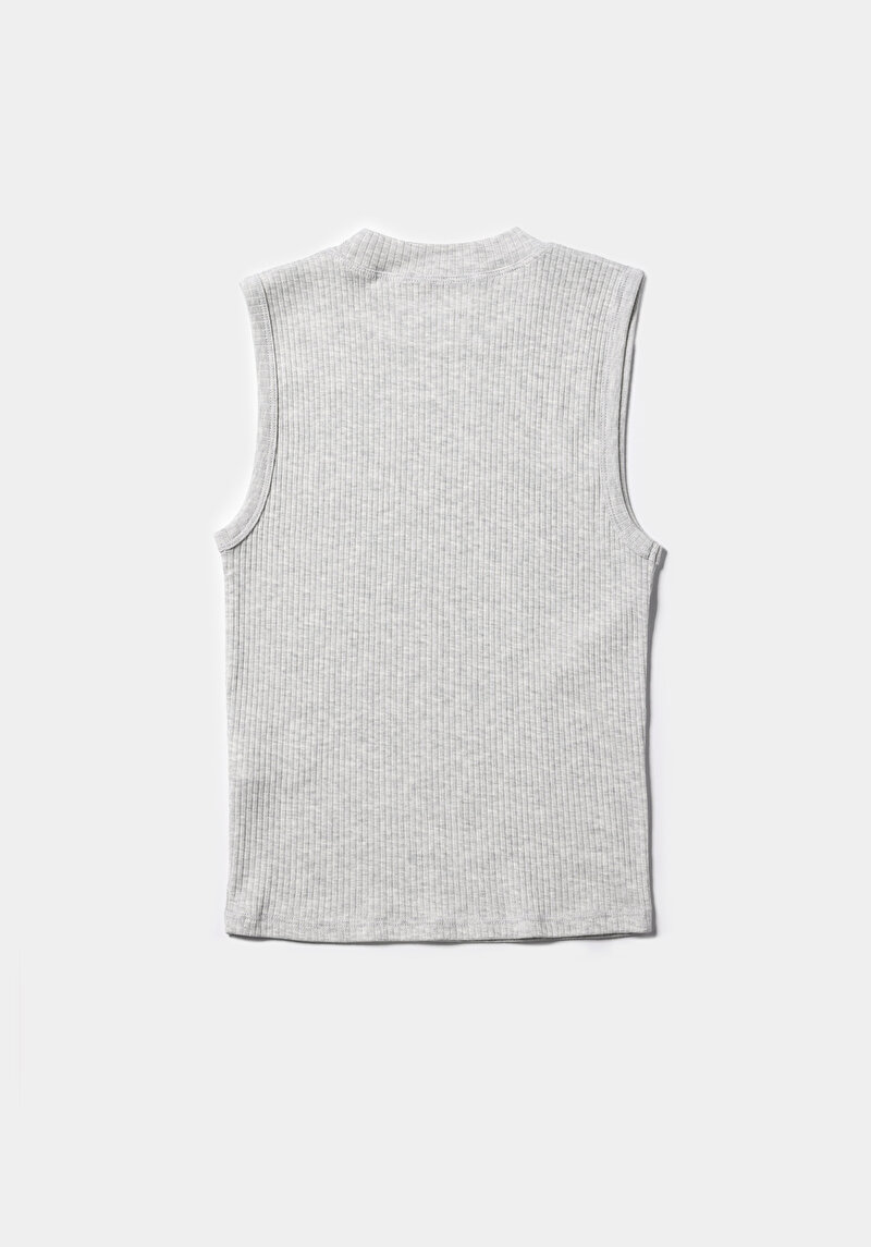 Afișați detalii pentru Pulover Cu Mâneci Scurte De Dama Gri Slim Fit  Cl1070207