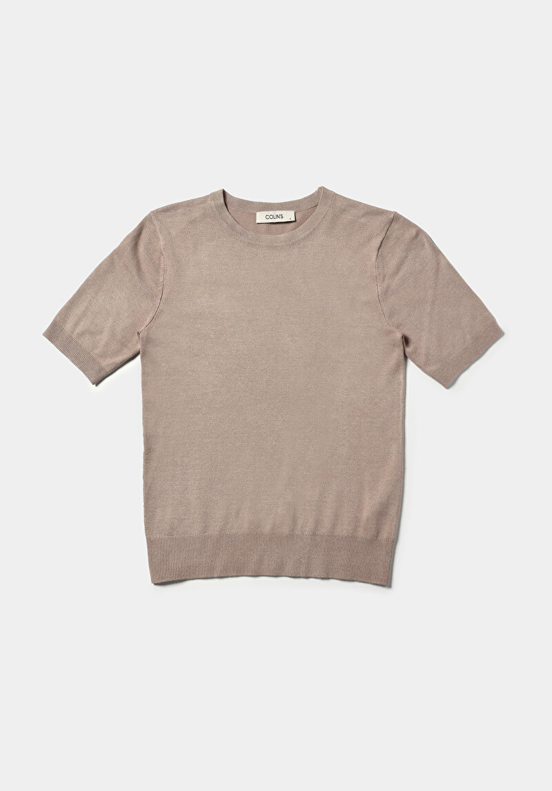 Afișați detalii pentru Pulover Cu Mâneci Scurte De Dama Maro Slim Fit  Cl1075531