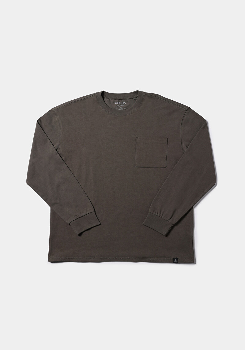 Afișați detalii pentru Tricou Cu Maneca Lunga De Barbati Kaki Comfort Fit  Cl1076435