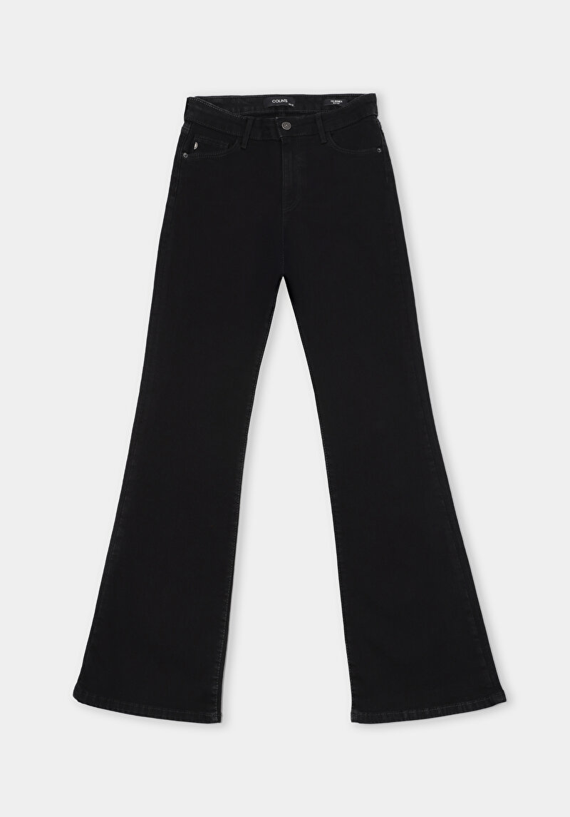 Afișați detalii pentru Regular Fit Mid Waist Bootcut Blugi Din Denim Pentru Femei