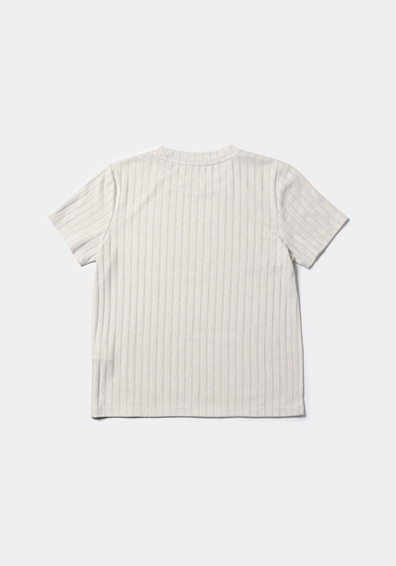 Afișați detalii pentru Pulover Cu Mâneci Scurte De Dama Ecru Regular Fit  Cl1075546