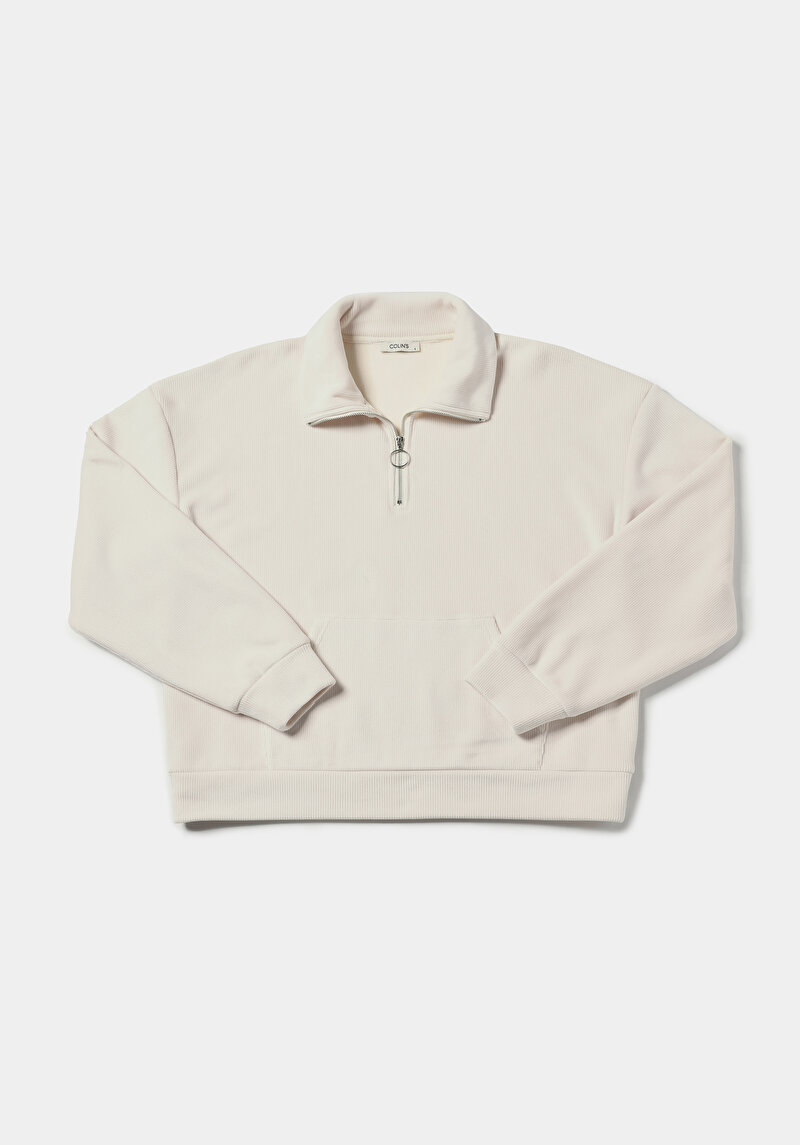 Afișați detalii pentru Hanorac / Bluza De Dama Ecru Regular Fit  Cl1076586