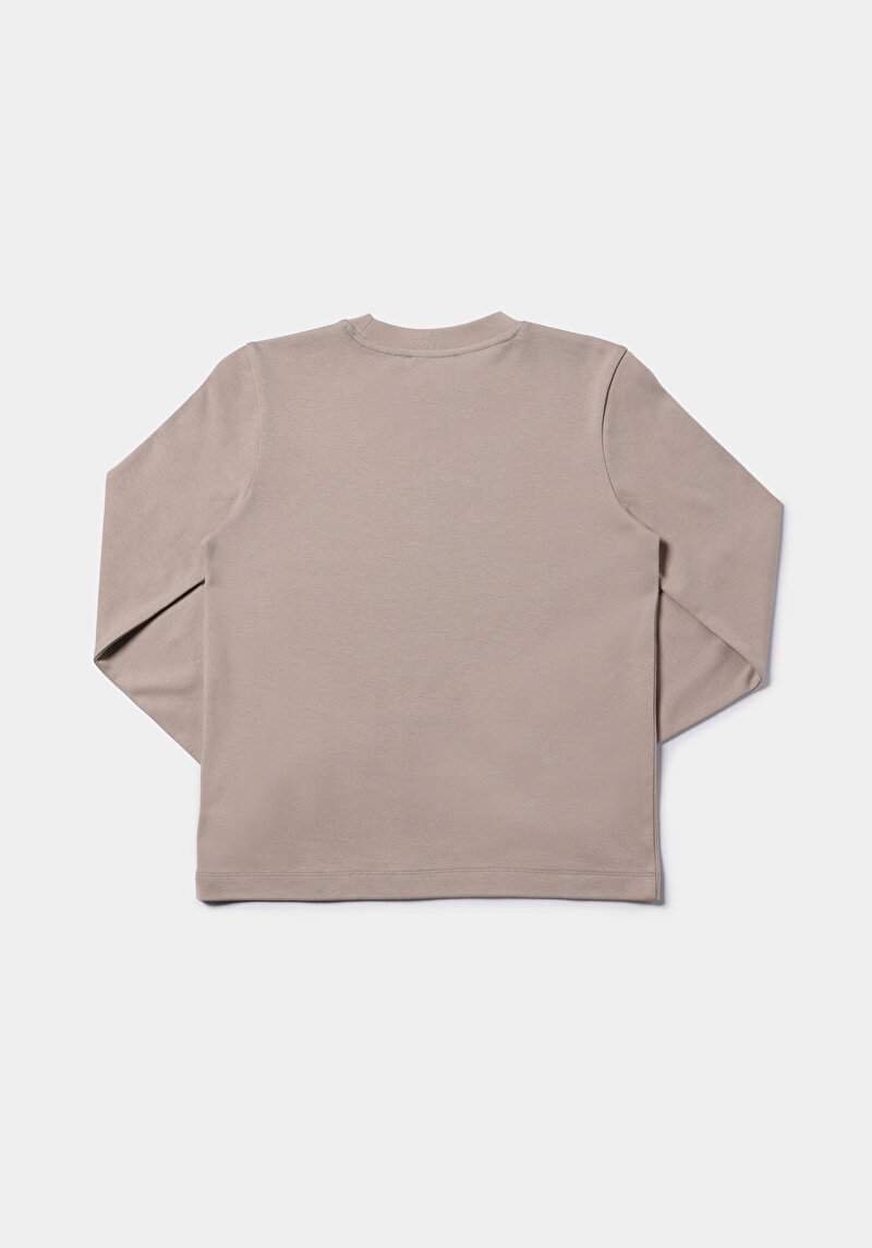 Afișați detalii pentru Tricou Cu Maneca Lunga De Dama Bej Regular Fit  Cl1076451