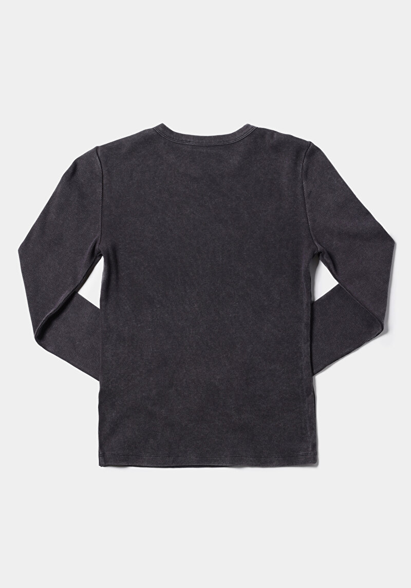 Afișați detalii pentru Tricou Cu Maneca Lunga De Dama Antracit Slim Fit  Cl1075613