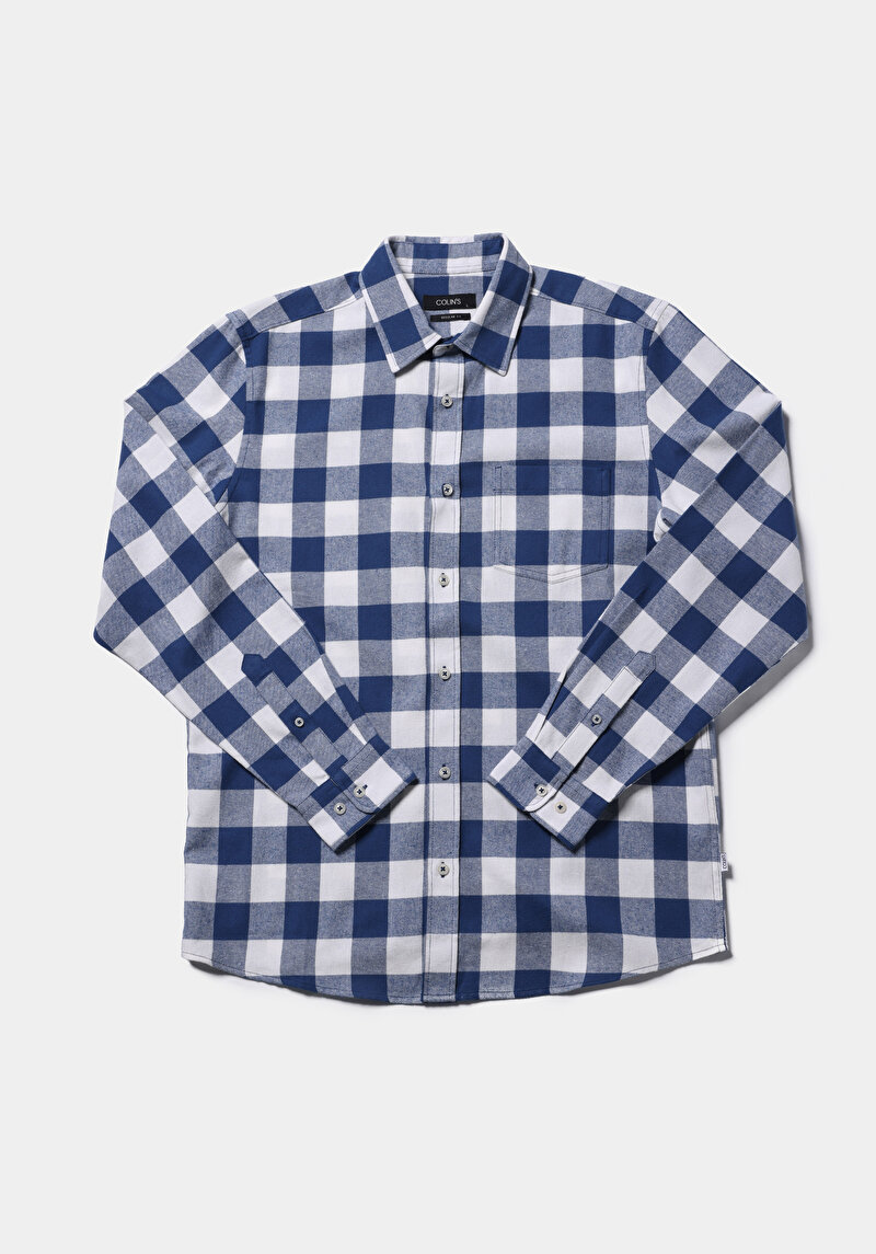 Afișați detalii pentru Camasa Cu Maneca Lunga De Barbati Albastru Regular Fit  Cl1077582