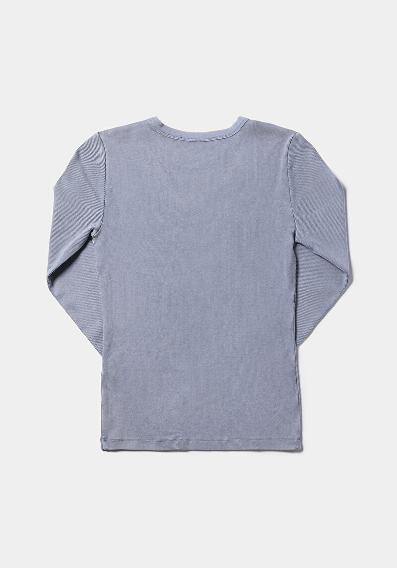 Afișați detalii pentru Tricou Cu Maneca Lunga De Dama Albastru Slim Fit  Cl1075613