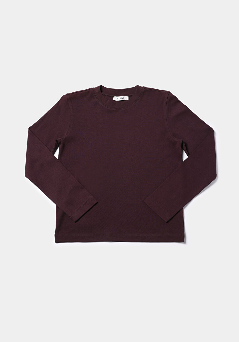 Afișați detalii pentru Tricou Cu Maneca Lunga De Dama Mov Regular Fit  Cl1076451