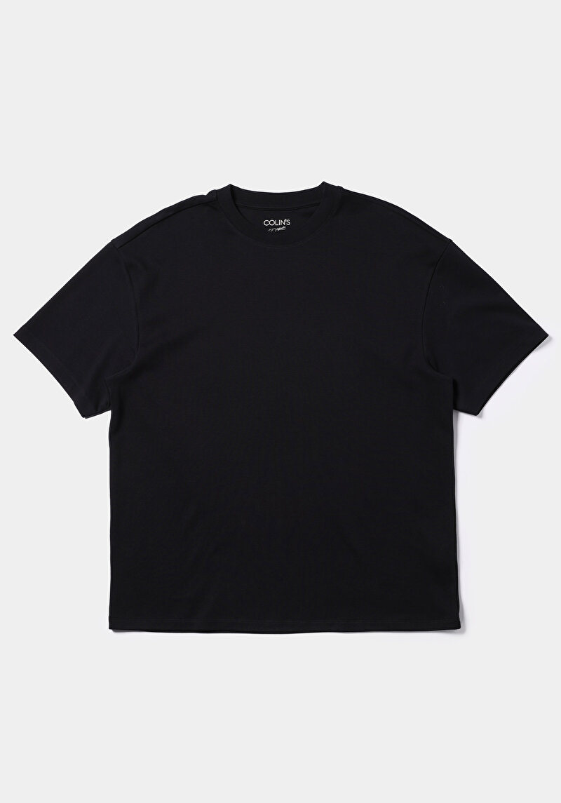 Afișați detalii pentru Tricou Cu Maneca Scurta De Barbati Negru Oversize Fit  Cl1076602