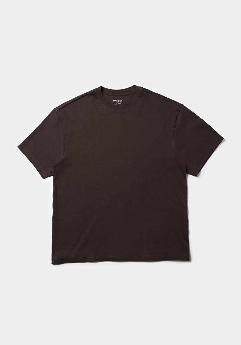 Afișați detalii pentru Tricou Cu Maneca Scurta De Barbati Maro Oversize Fit  Cl1076602