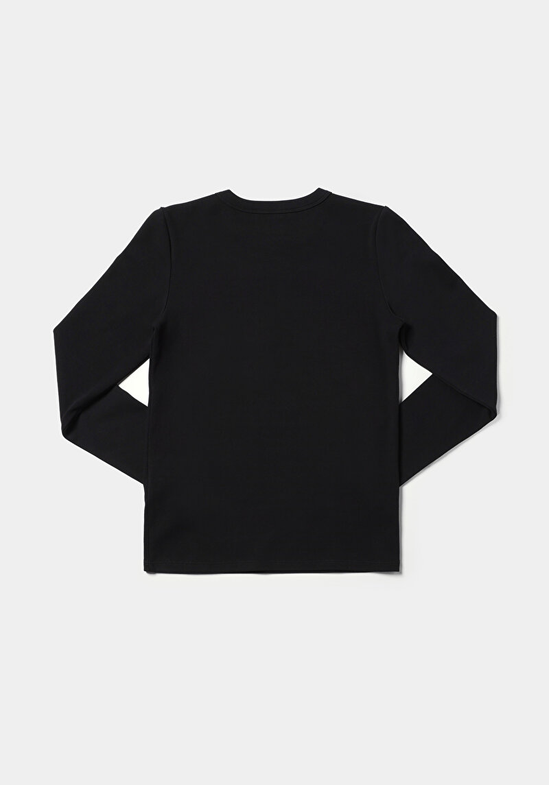 Afișați detalii pentru Tricou Cu Maneca Lunga De Dama Negru Slim Fit  Cl1076452