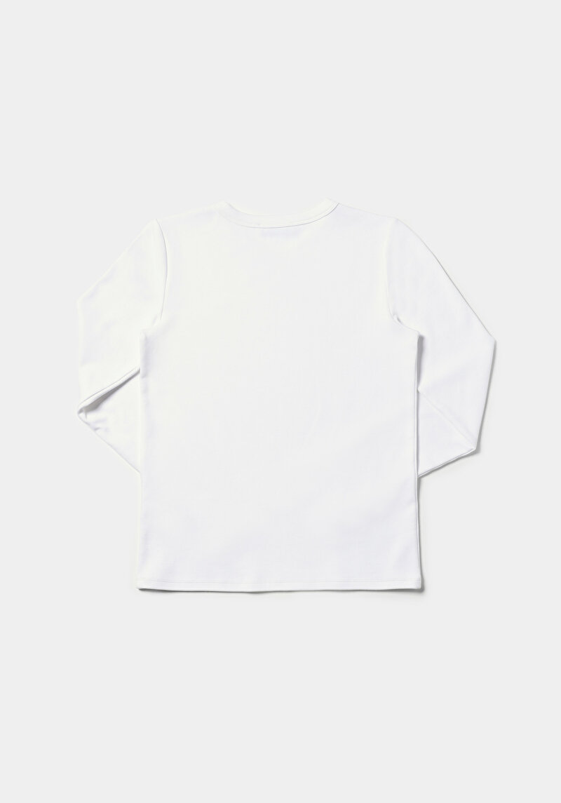 Afișați detalii pentru Tricou Cu Maneca Lunga De Dama Alb Slim Fit  Cl1076452