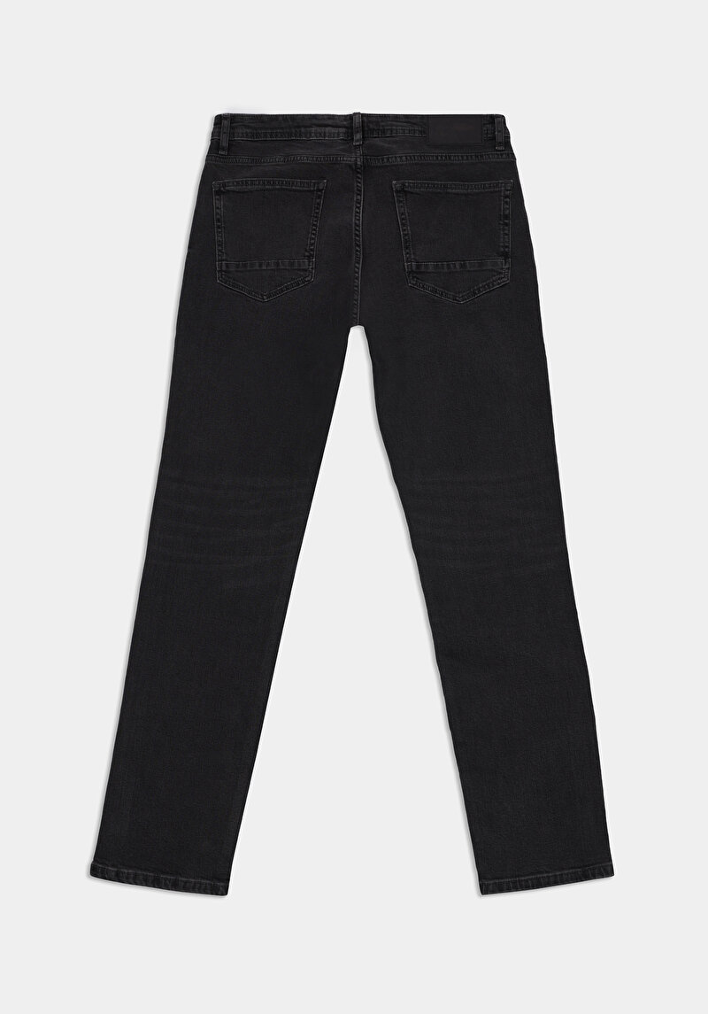 Afișați detalii pentru Blugi Negri Pentru Bărbați Cu Talie Dreaptă Cu Talie Dreaptă