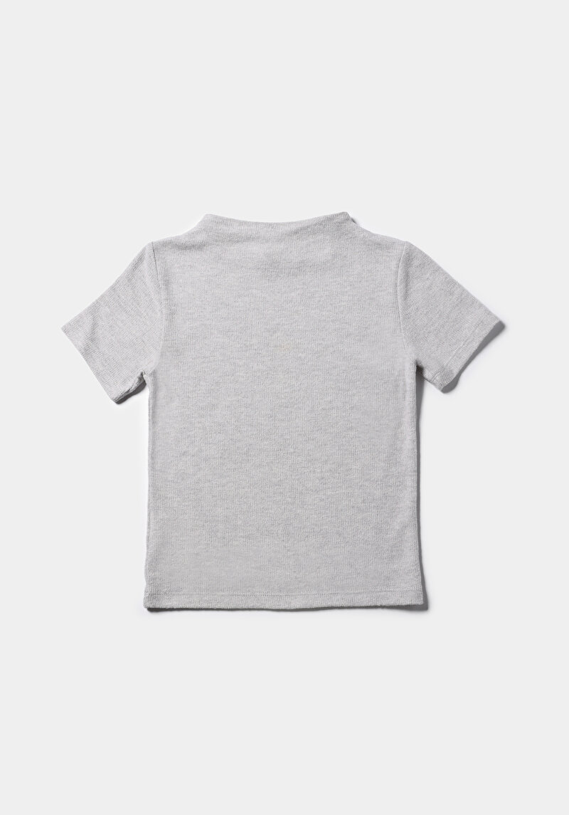 Afișați detalii pentru Pulover Cu Mâneci Scurte De Dama Gri Slim Fit  Cl1077100