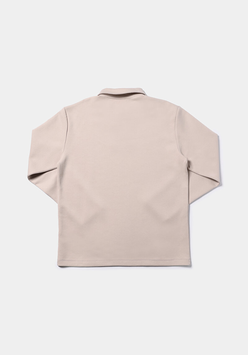 Afișați detalii pentru Tricou Cu Maneca Lunga De Barbati Bej Comfort Fit  Cl1077104