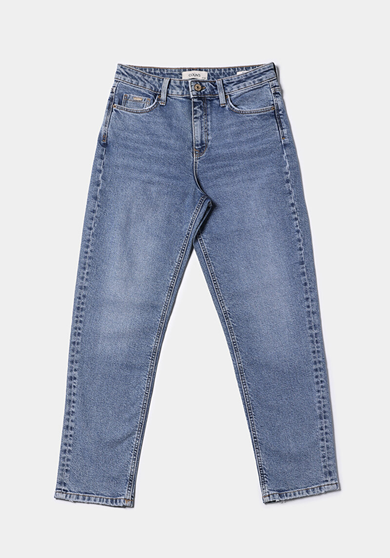 Afișați detalii pentru Pantaloni De Dama Albastru Mom Fit 896  Maria Cl1077118