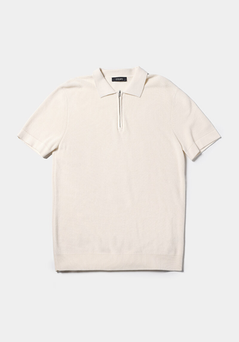 Afișați detalii pentru Pulover Cu Mâneci Scurte De Barbati Alb Regular Fit  Cl1075240