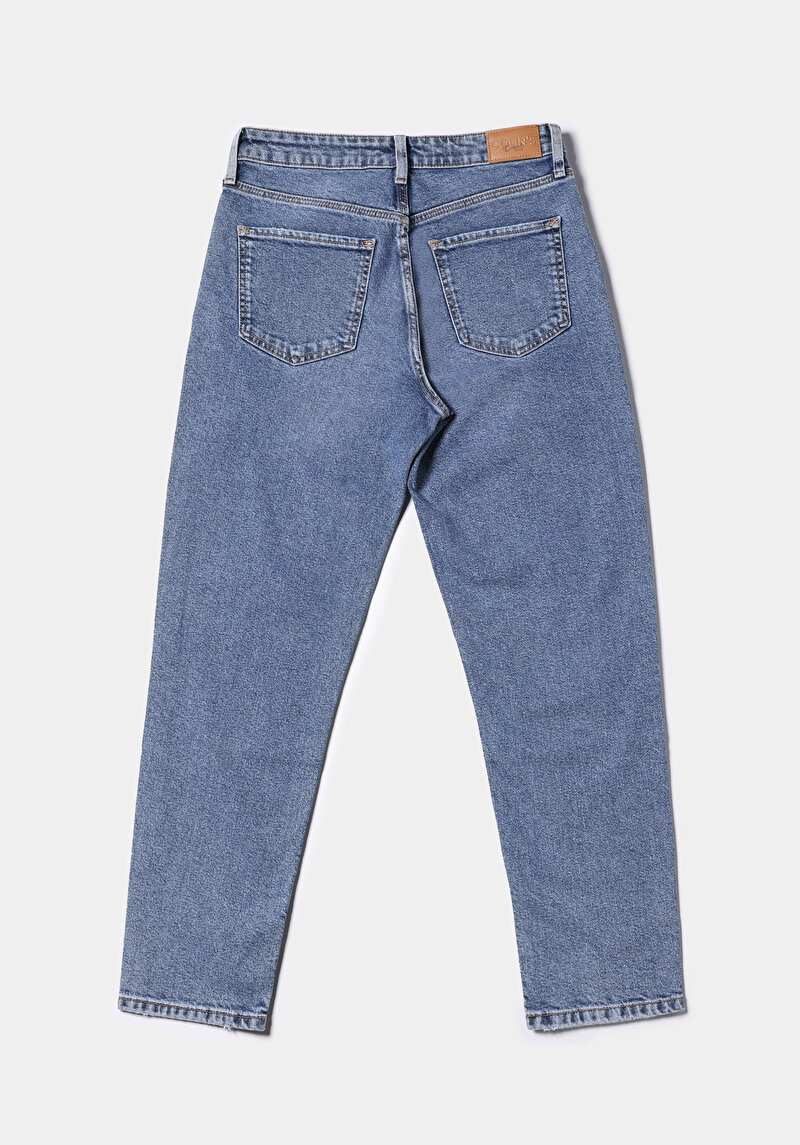 Afișați detalii pentru Pantaloni De Dama Albastru Mom Fit 896  Maria Cl1077118