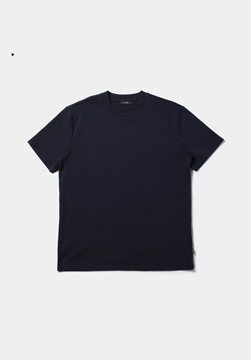 Afișați detalii pentru Tricou Cu Maneca Scurta De Barbati Albastru Marin Comfort Fit  Cl1075841