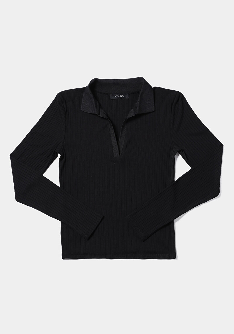 Afișați detalii pentru Bluza Cu Maneca Lunga De Dama Negru Slim Fit  Cl1075898