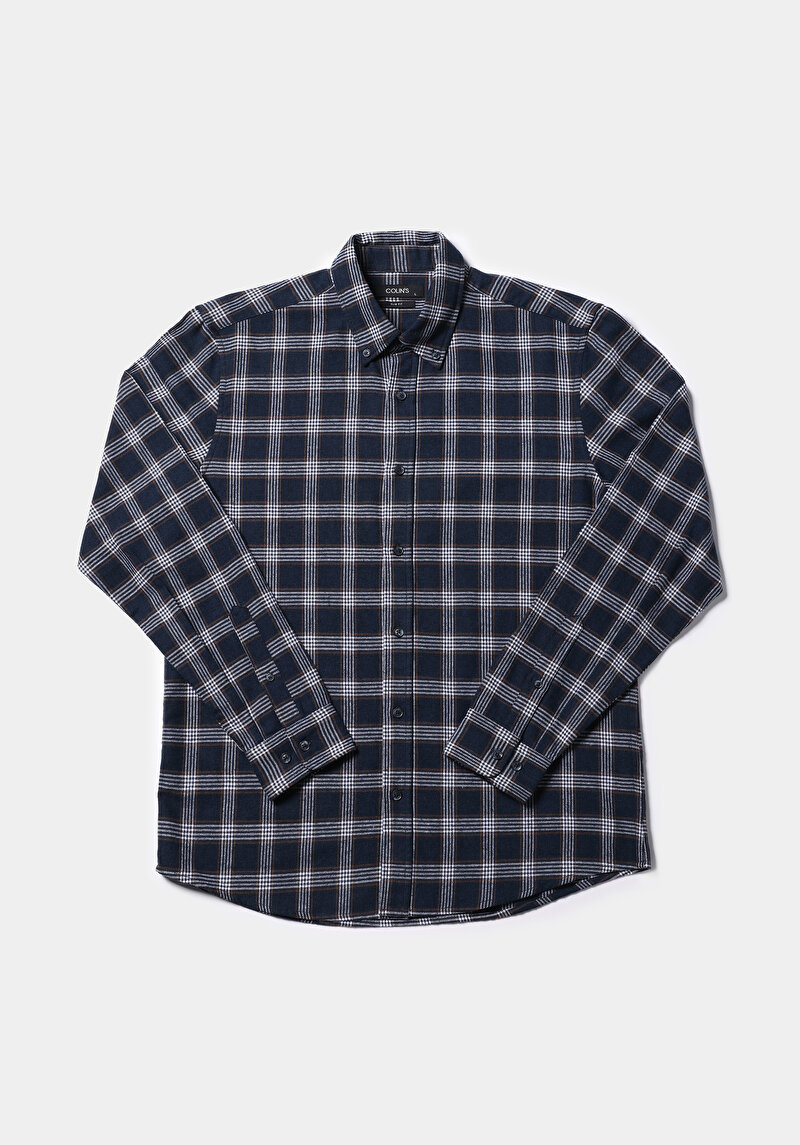 Afișați detalii pentru Camasa Cu Maneca Lunga De Barbati Albastru Marin Slim Fit  Cl1077137