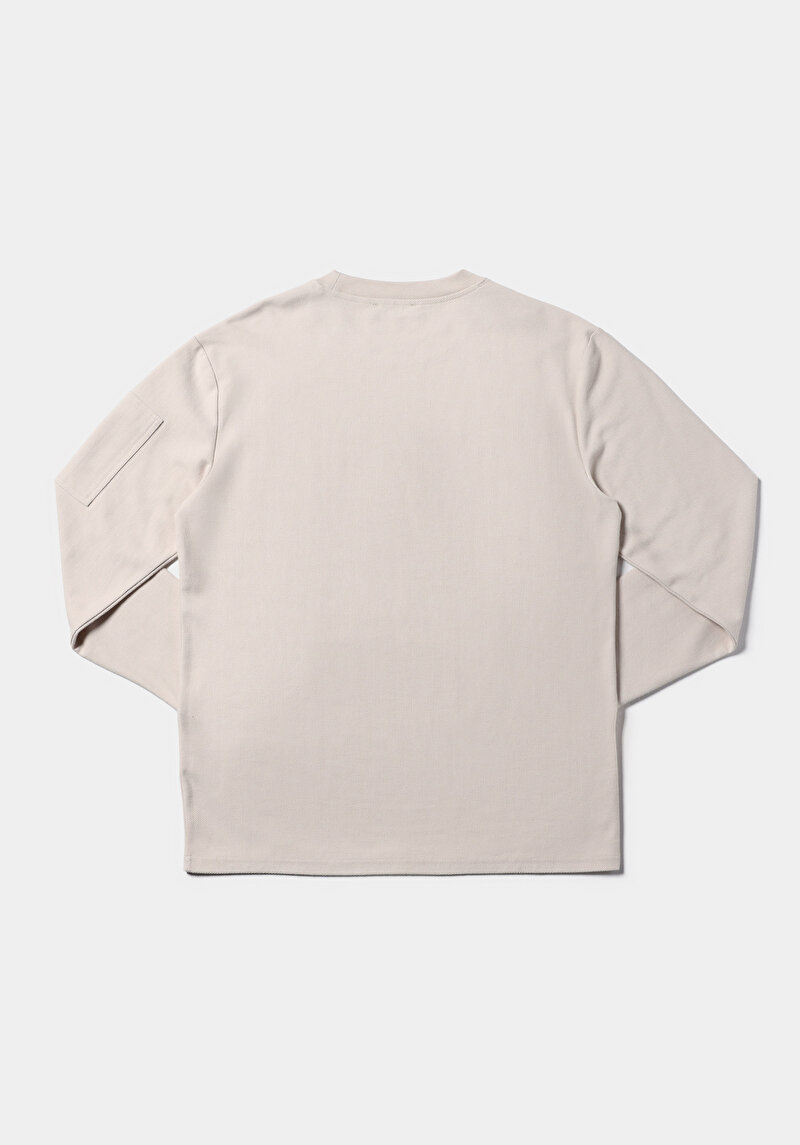 Afișați detalii pentru Tricou Cu Maneca Lunga De Barbati Bej Comfort Fit  Cl1075344