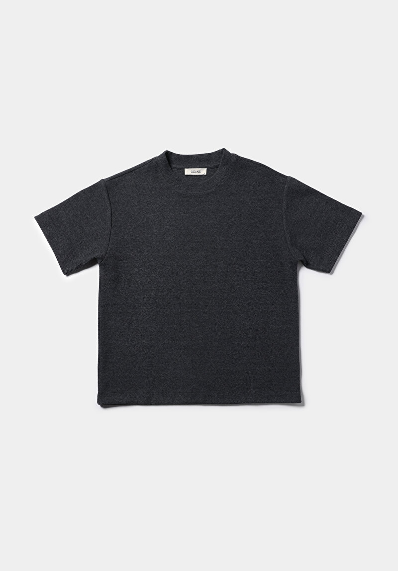 Afișați detalii pentru Pulover Cu Mâneci Scurte De Dama Gri Regular Fit  Cl1077171