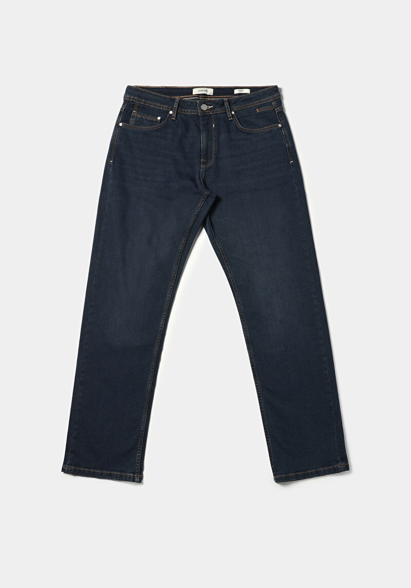 Afișați detalii pentru Pantaloni De Barbati Albastru Inchis Regular Fit 045 David Cl1076018