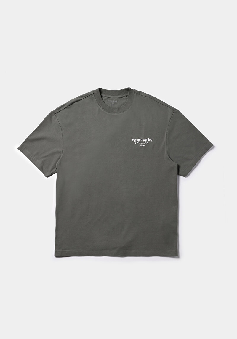 Afișați detalii pentru Tricou Cu Maneca Scurta De Barbati Verde Oversize Fit  Cl1075385