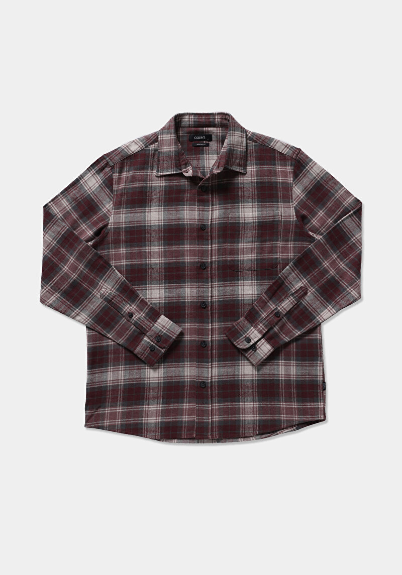Imagine a Camasa Cu Maneca Lunga De Barbati Bordo Regular Fit Cl1075358