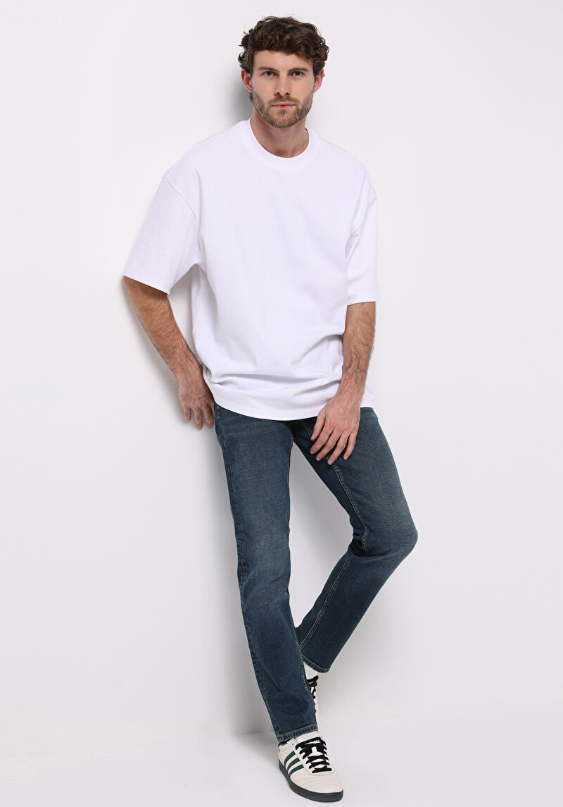 Imagine a Pantaloni De Barbati Albastru Marin Straight Fit 044 Karl Cl1077196