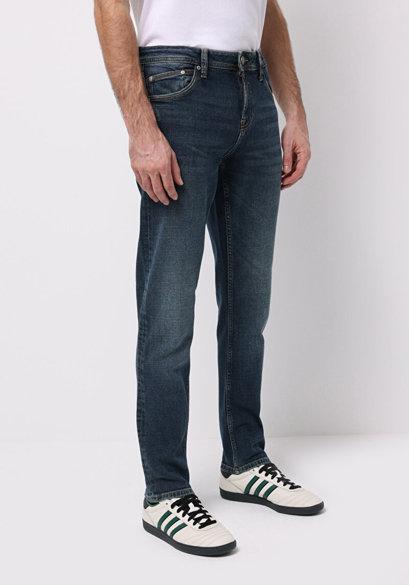 Imagine a Pantaloni De Barbati Albastru Marin Straight Fit 044 Karl Cl1077196