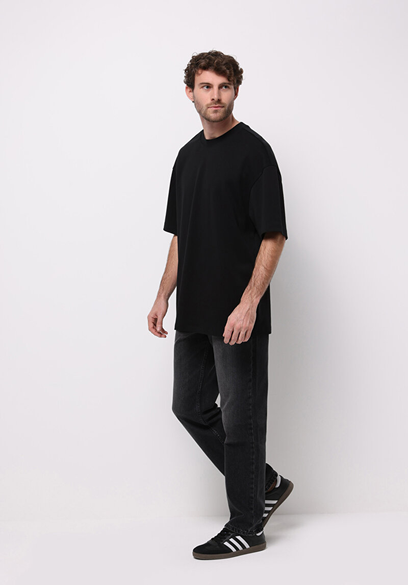 Imagine a Pantaloni De Barbati Negru Loose Straight Fit Cl1077388