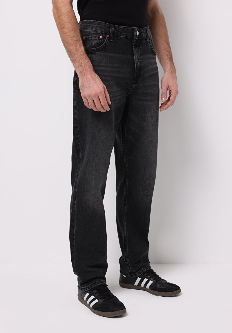 Afișați detalii pentru Pantaloni De Barbati Negru Loose Straight Fit  Cl1077388