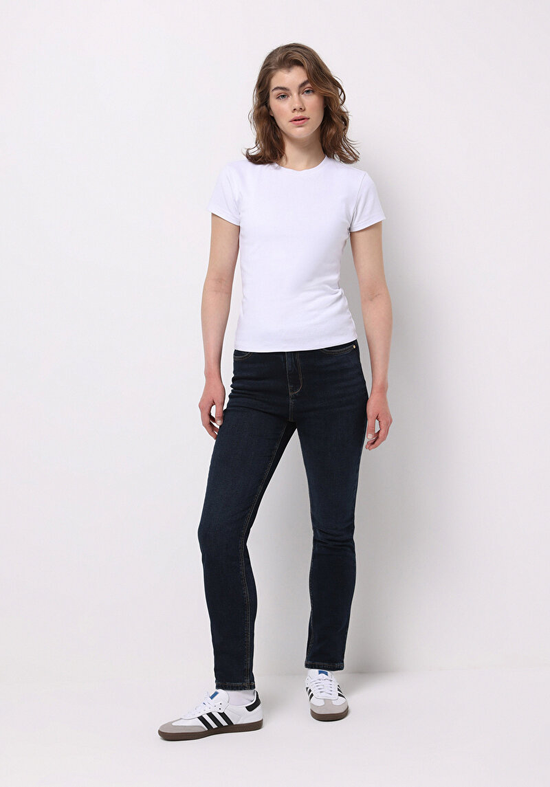 Imagine a Pantaloni De Dama Albastru Inchis Slim Fit 703 Carla Cl1077114