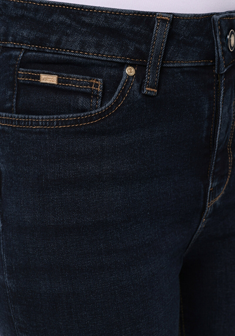 Afișați detalii pentru Pantaloni De Dama Albastru Inchis Slim Fit 703 Carla Cl1077114