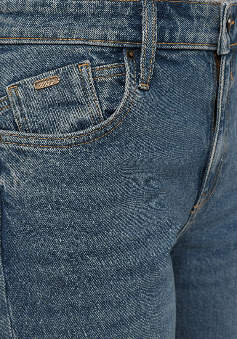 Afișați detalii pentru Pantaloni De Dama Albastru Straight Fit  Cl1077128