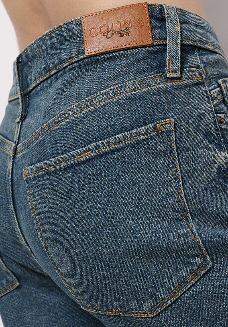 Afișați detalii pentru Pantaloni De Dama Albastru Straight Fit  Cl1077128