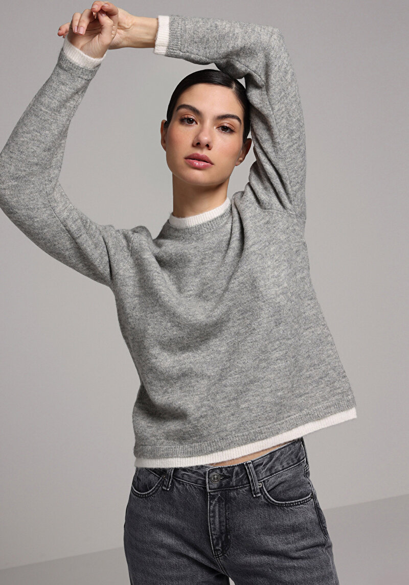 Imagine a Pulover De Dama Gri Regular Fit  Cl1077738