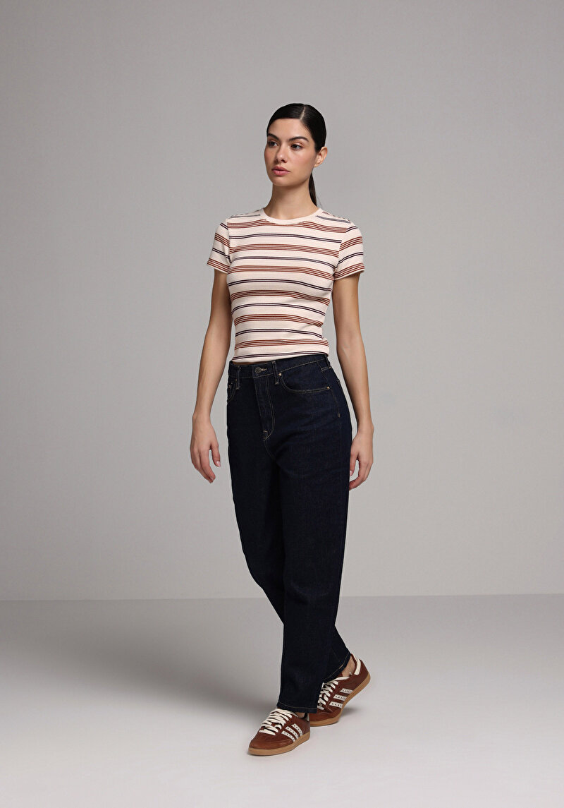 Afișați detalii pentru Pantaloni De Dama Albastru Inchis Mom Fit 896  Maria Cl1078233