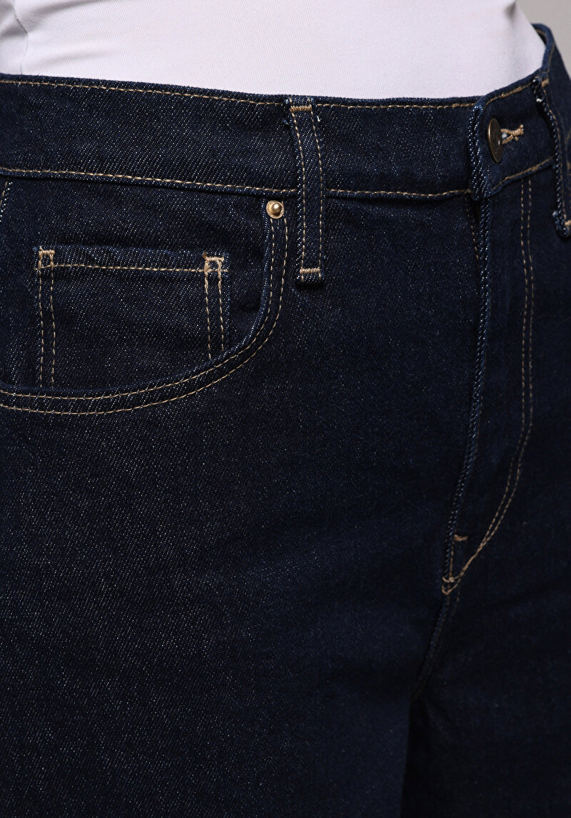 Afișați detalii pentru Pantaloni De Dama Albastru Inchis Mom Fit 896  Maria Cl1078233