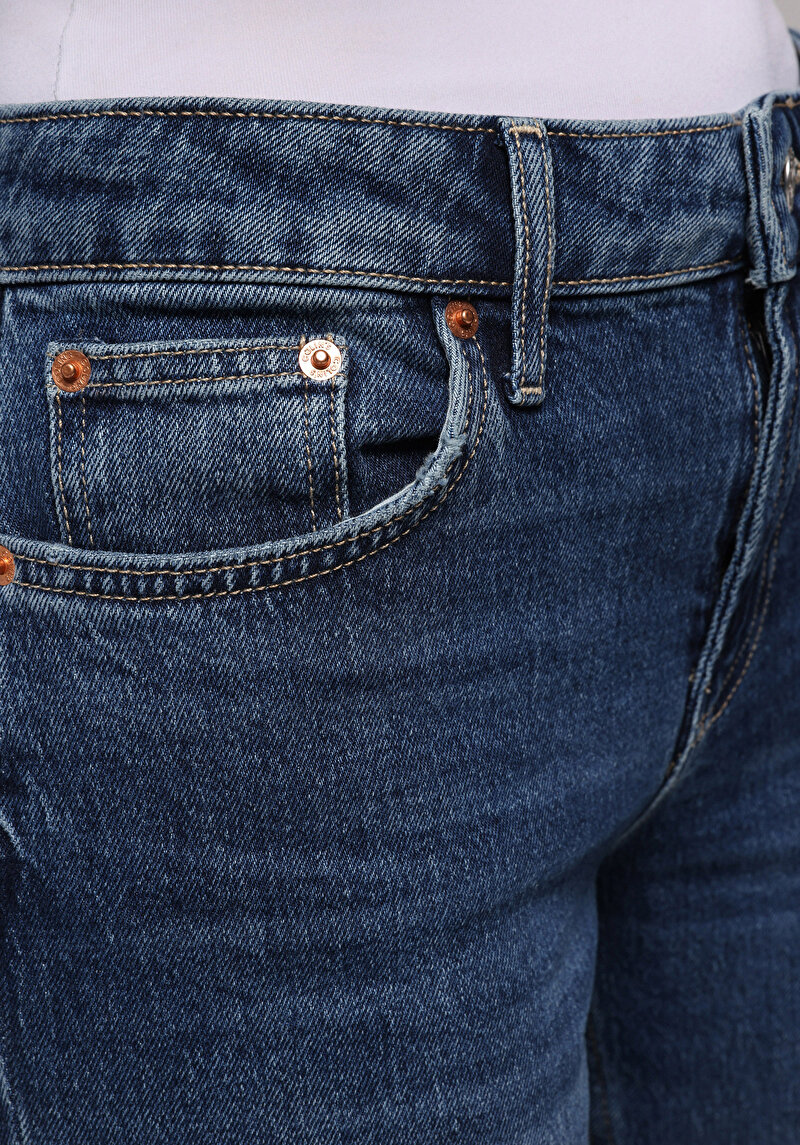 Afișați detalii pentru Pantaloni De Dama Albastru Straight Fit  Cl1078431