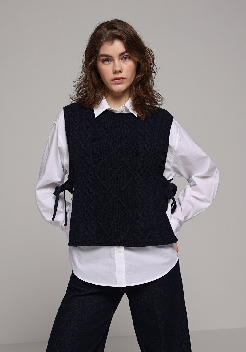 Imagine a Pulover De Dama Albastru Marin Regular Fit  Cl1077719