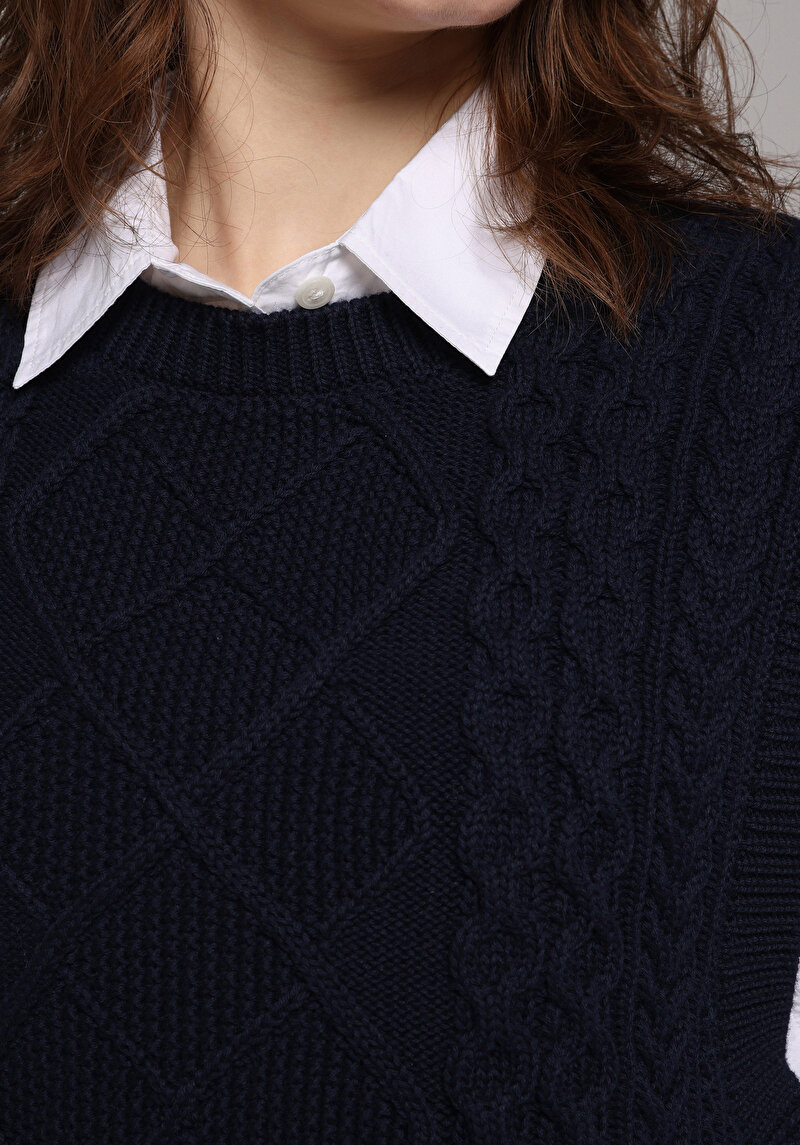 Imagine a Pulover De Dama Albastru Marin Regular Fit Cl1077719